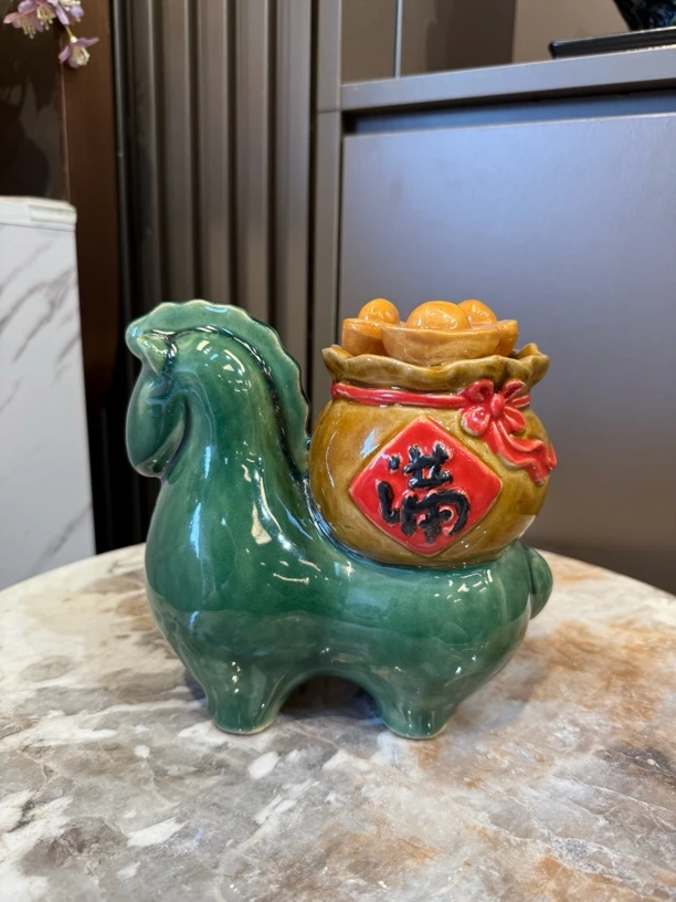 【马上发财骏马】石湾公仔石湾公仔长度18高度18