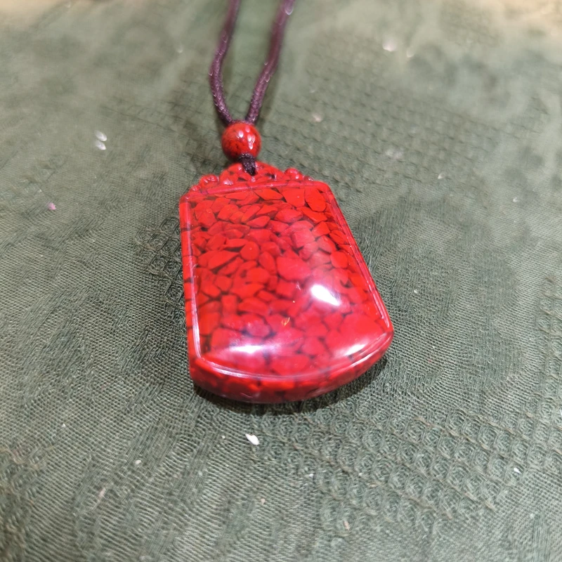 含辰砂工艺品【闪购商品】 朱砂 晶体砂 无事牌