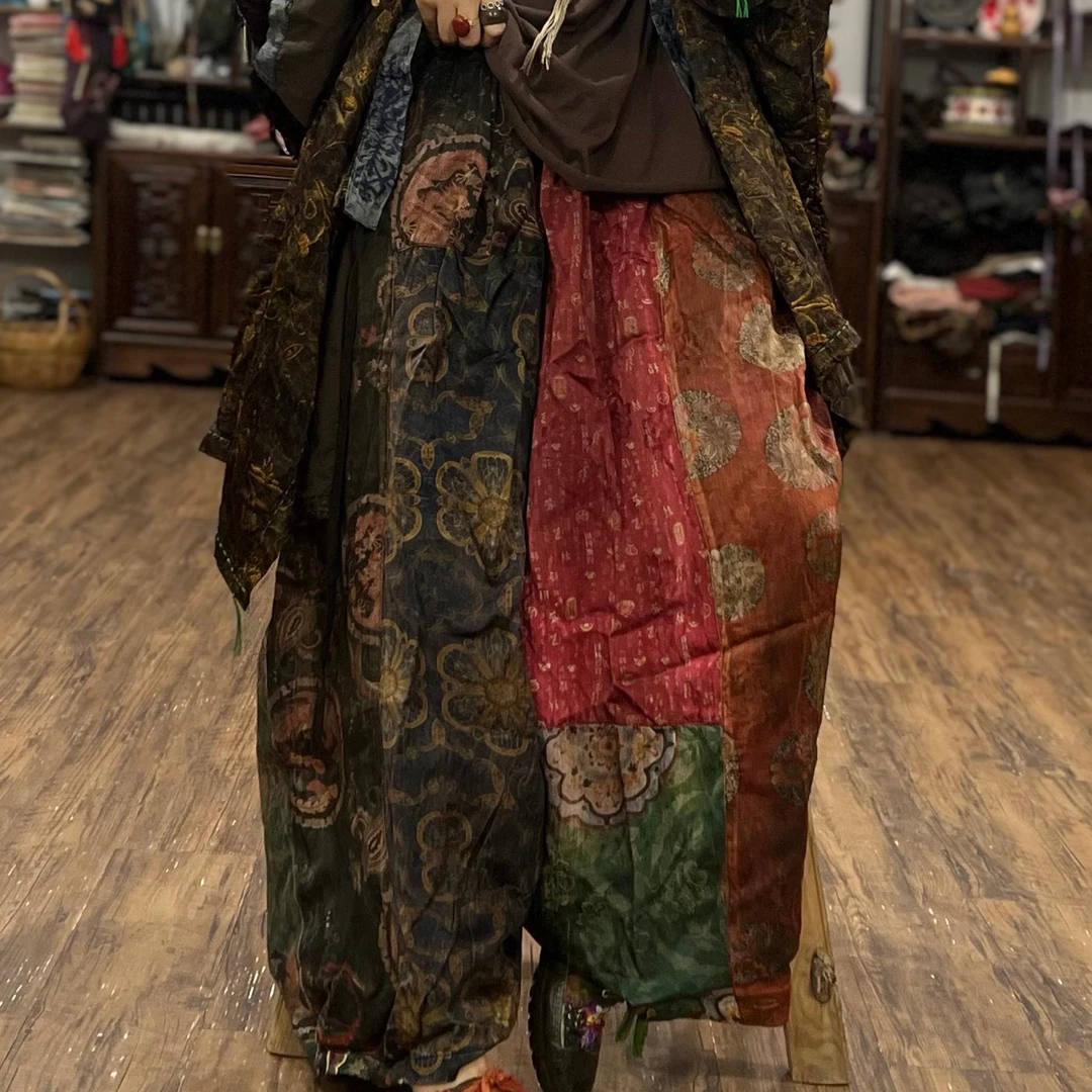 【依豆麻衣】新国风酷飒系列之双层拼色个性廓形裤