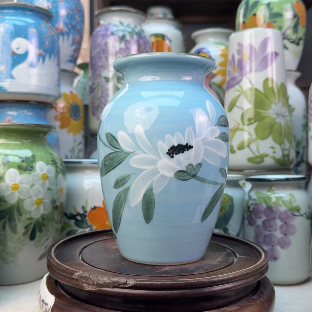 景德镇陶瓷手绘花瓶无孔
