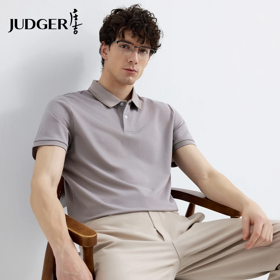 【凉感莫代尔】庄吉男士翻领短袖T恤2025夏季新款纯色百搭Polo衫