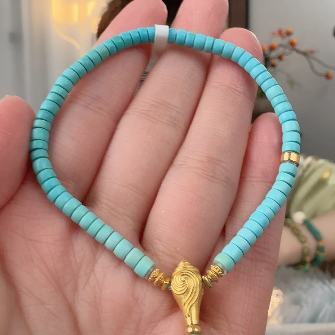 绿松石18K金镶嵌珠宝半成品