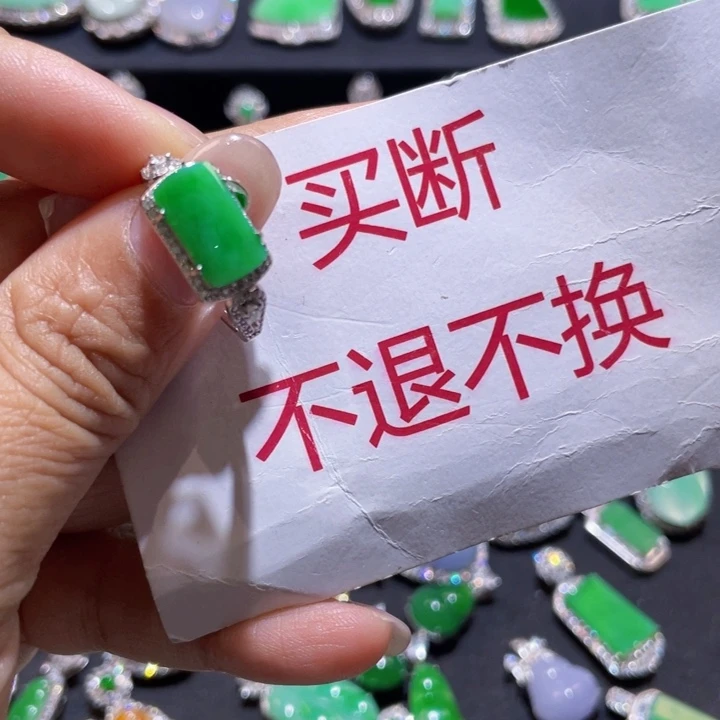 丹***妮翡翠银S925镶嵌颈饰