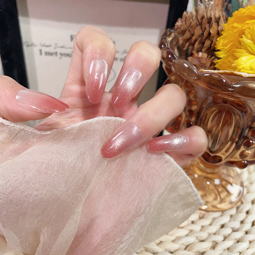 【扶摇】穿戴甲追光猫眼中杏仁日常百搭春夏美甲59