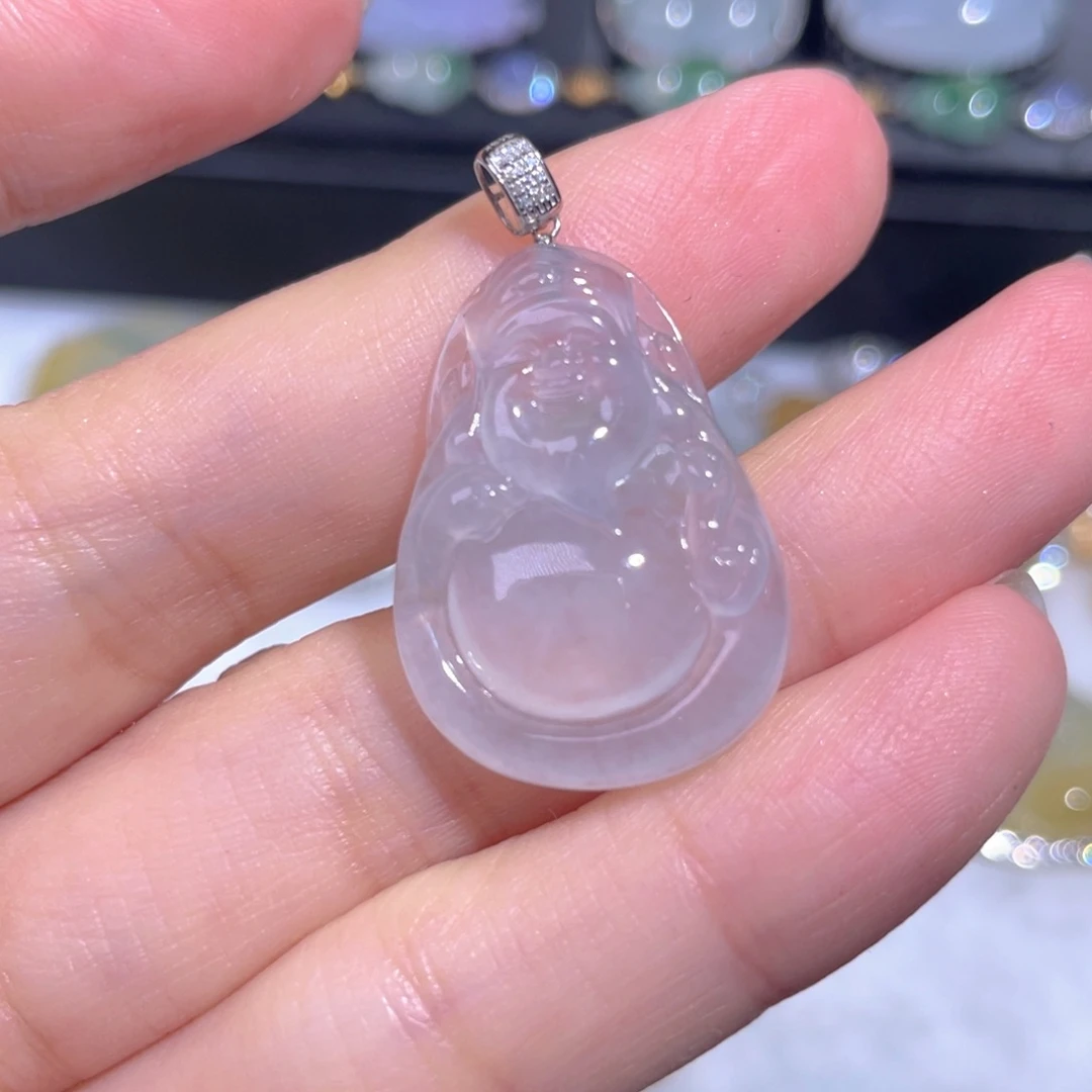 颈饰18K金镶嵌翡翠翡翠