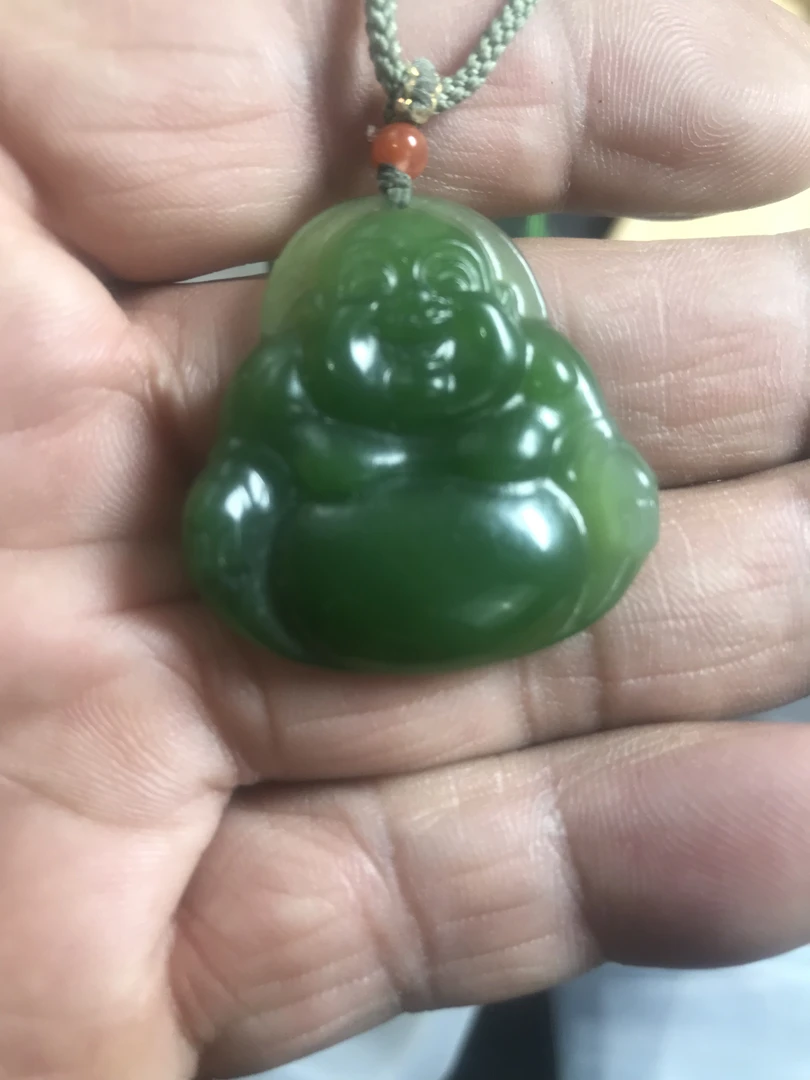 正品和田玉碧玉挂件