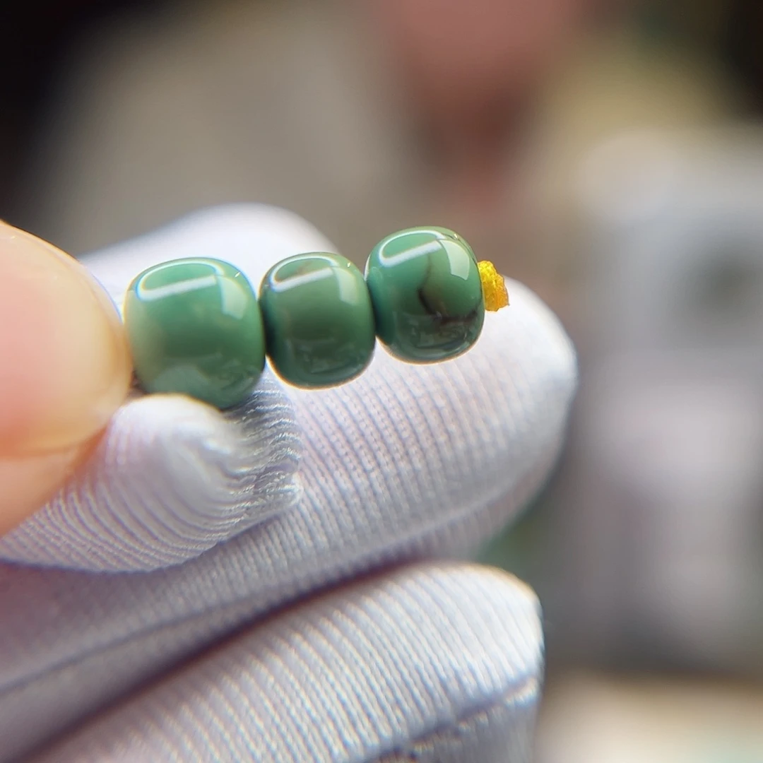 绿松石珠宝奇石未镶嵌6.5腰珠