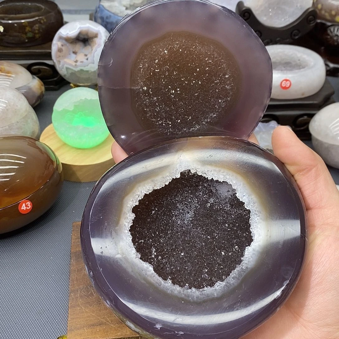 未镶嵌紫晶摆件聚宝盆