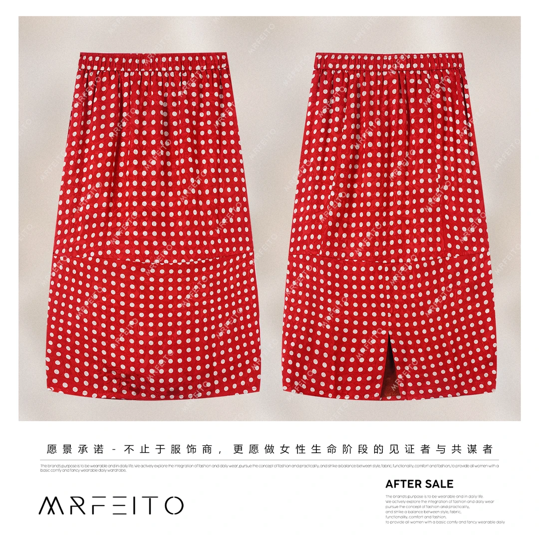 MRFEITO菲爷驾到【馥郁玫瑰】洋气红色波点法式半身裙H2Q02X32537