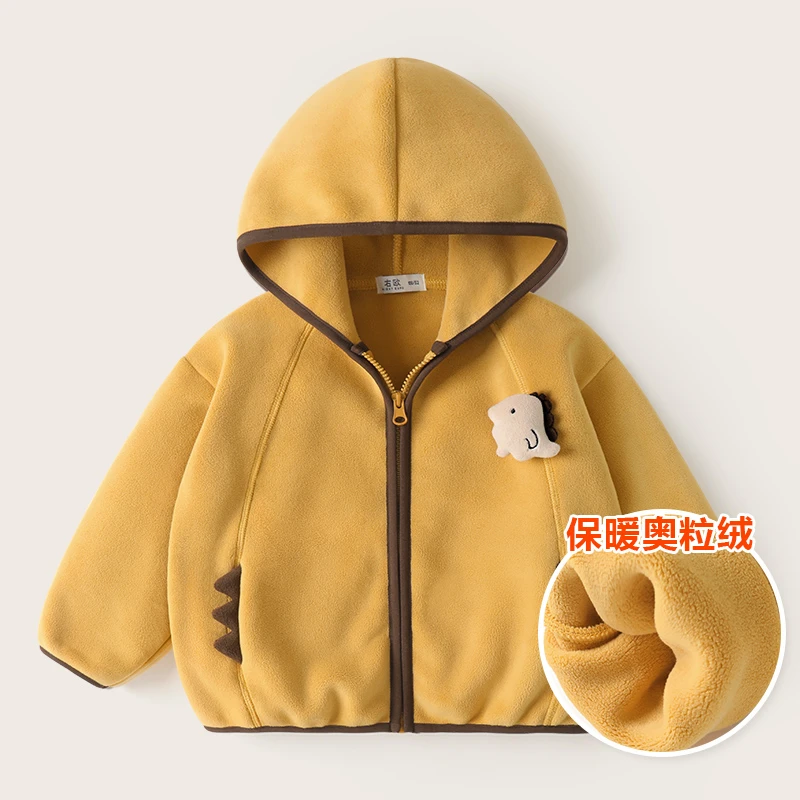 男童连帽卡通外套冬装秋冬款儿童童装宝宝加厚加绒保暖洋气U15145