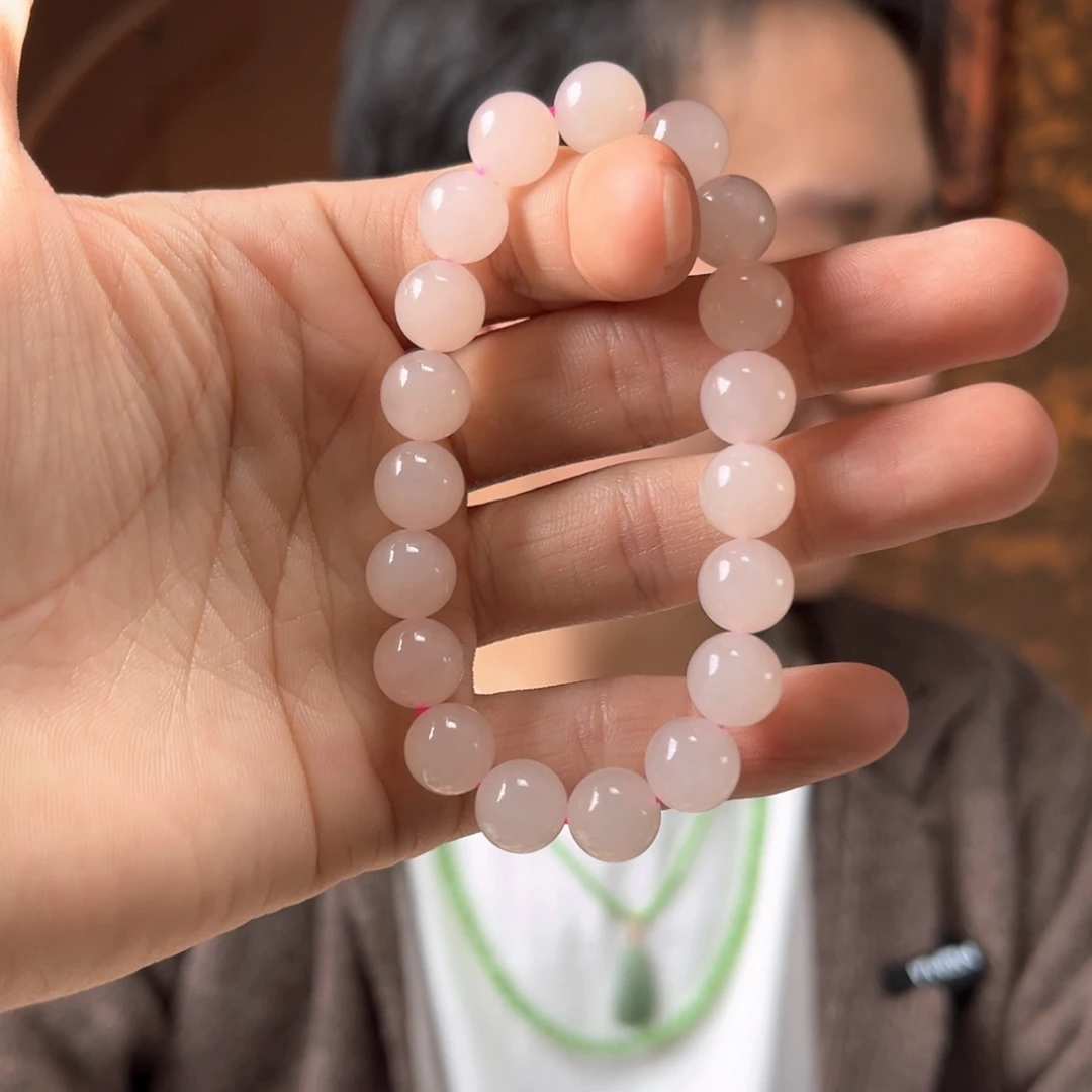 未镶嵌手串和田玉藕粉卡10mm手串900