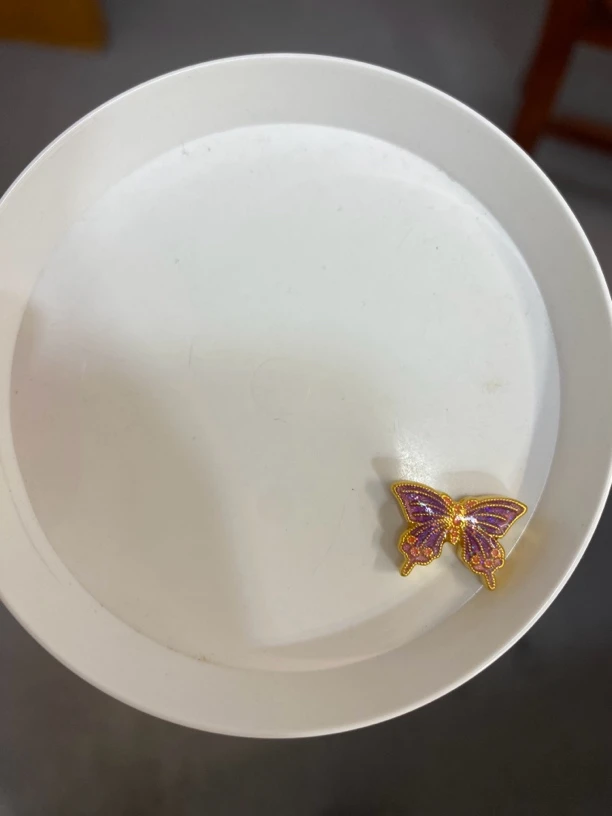 足金999烧蓝蝴蝶转运珠