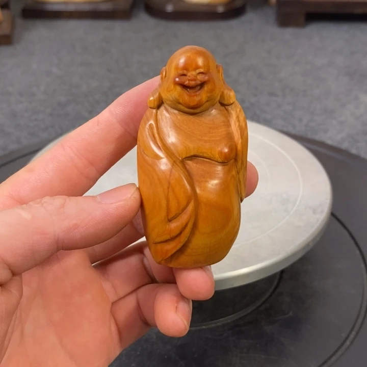 柏木（崖柏）麦弥勒佛手把件
