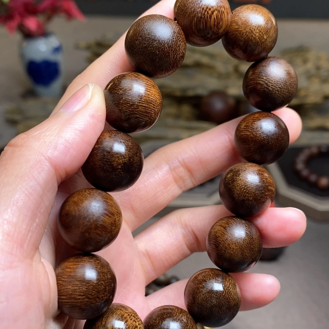 沉香手串越南富森红土糖结玉化1.6