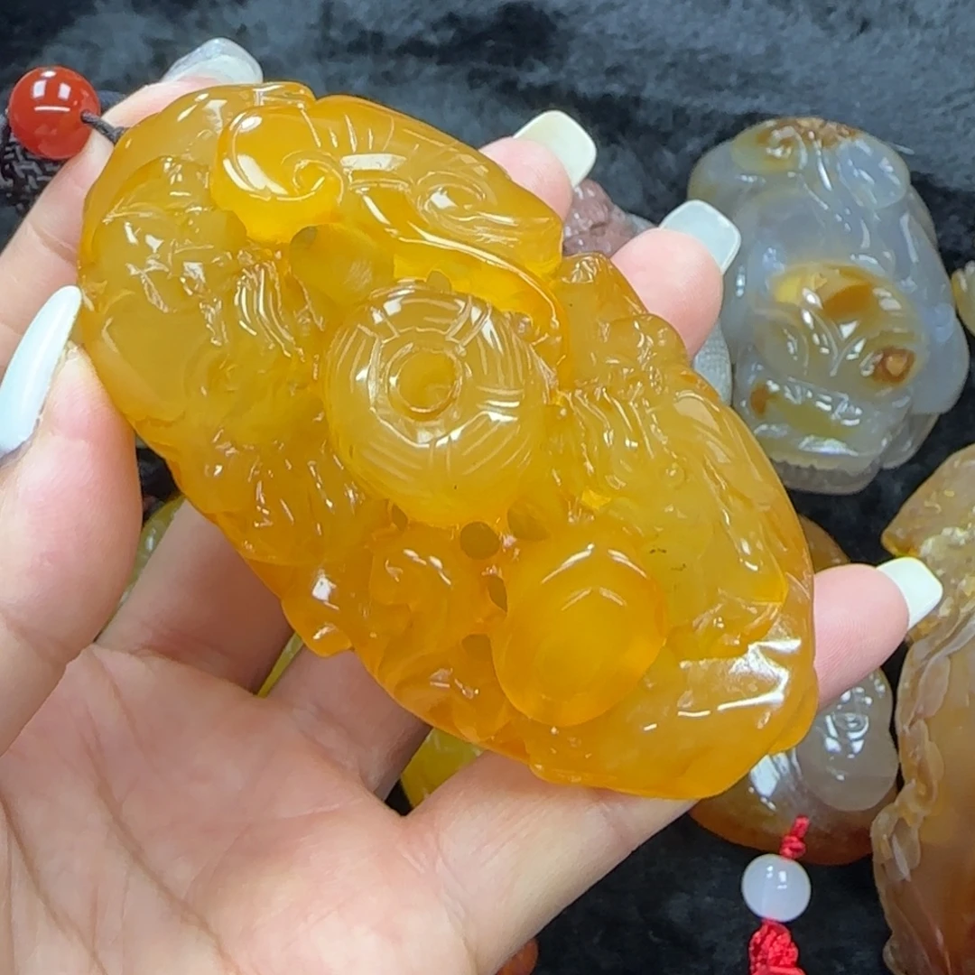 玛瑙/玉髓合金吊坠(不含链)手把件