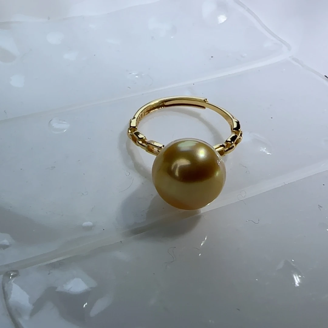 海水珍珠戒圈银S925镶嵌