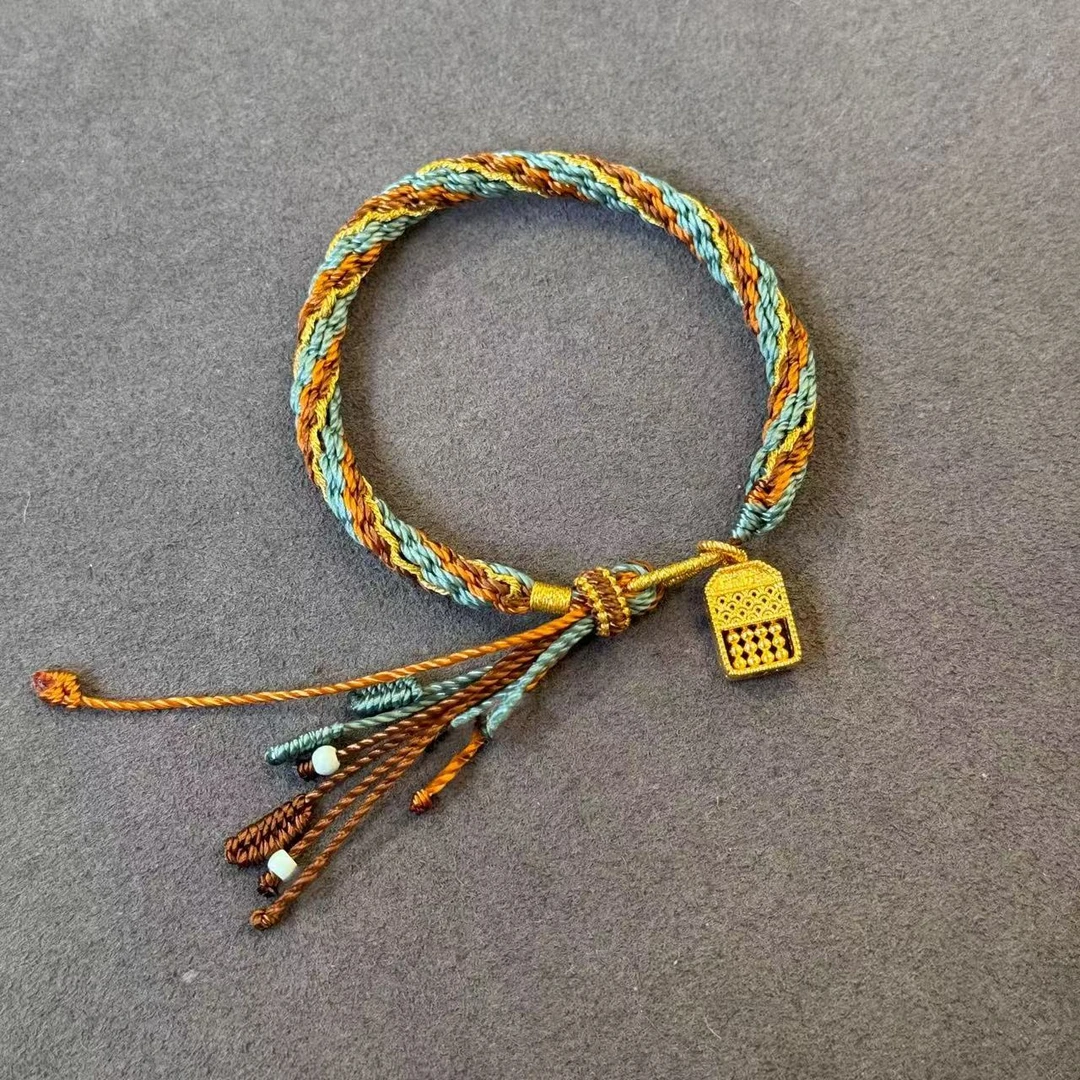 【景润·年终回馈】纯手工编织18k金算盘珠提溜手绳 多样性发其一