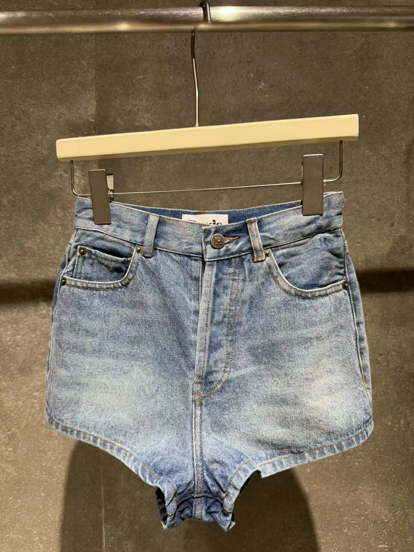 【Ann.G】L30201夏季新款高腰迷你修身直筒牛仔短裤