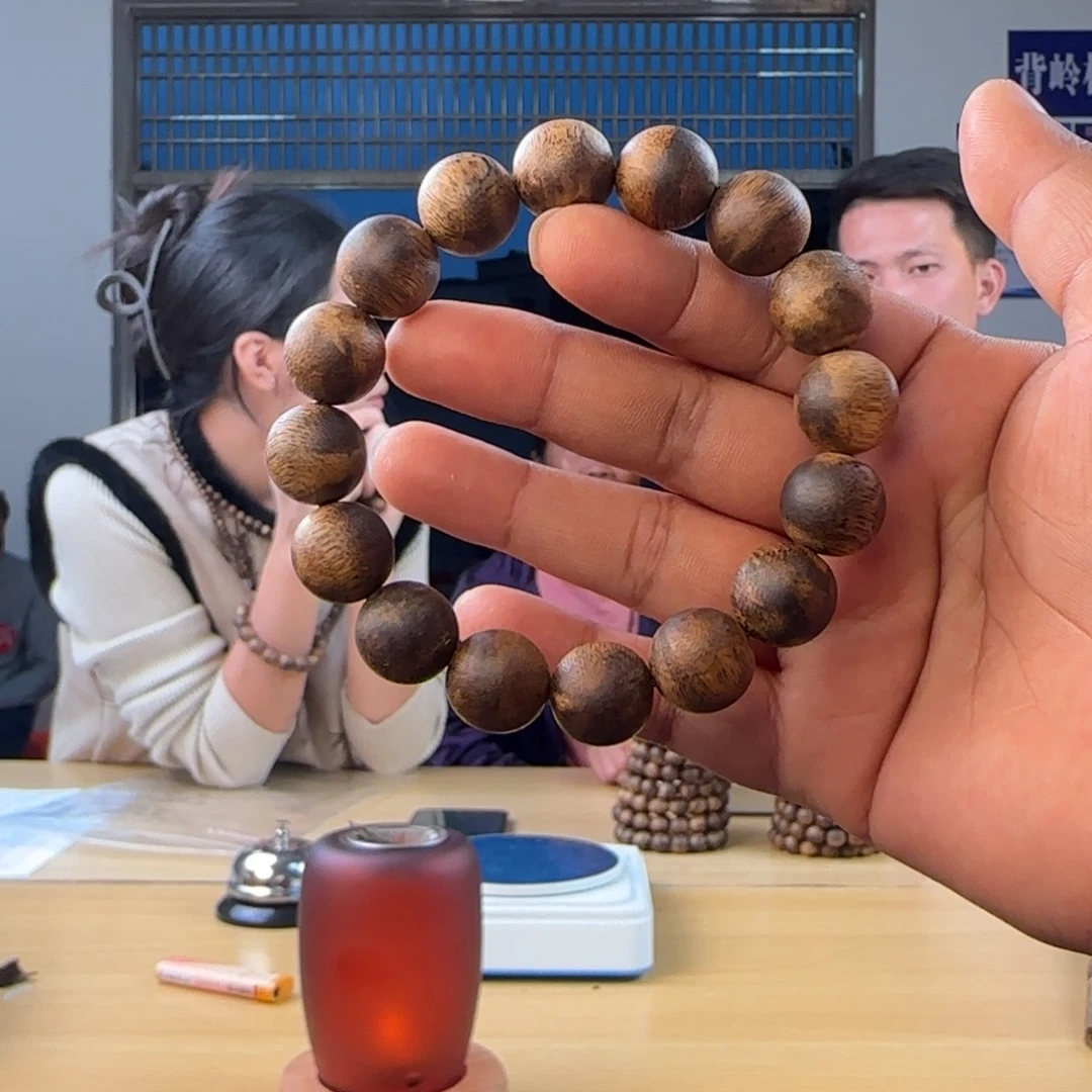 手串沉香棋楠虎斑圆珠14mm单圈17克多样性发一SJ-14YH17-A1229