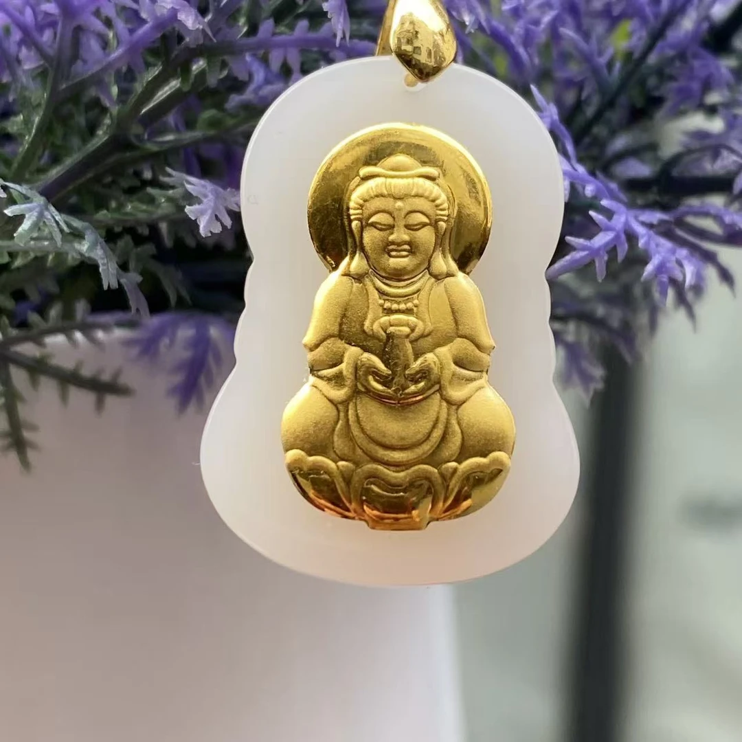 精美正品白玉观音精品男士吊坠