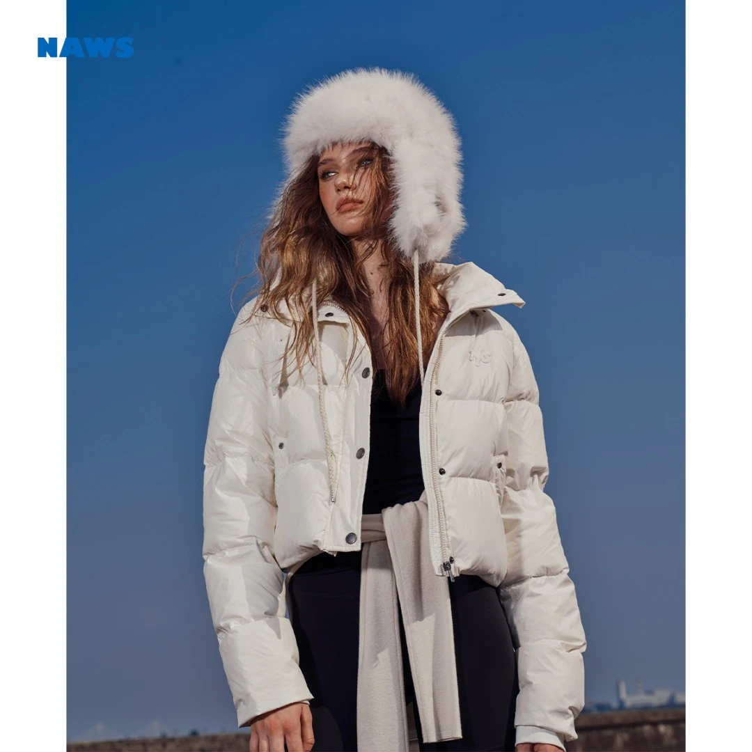 NAWS +5­°C  冬季云朵服90微珠光立领短款时尚保暖加厚外套