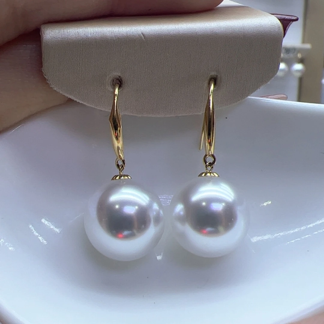 淡水珍珠耳饰18K金镶嵌