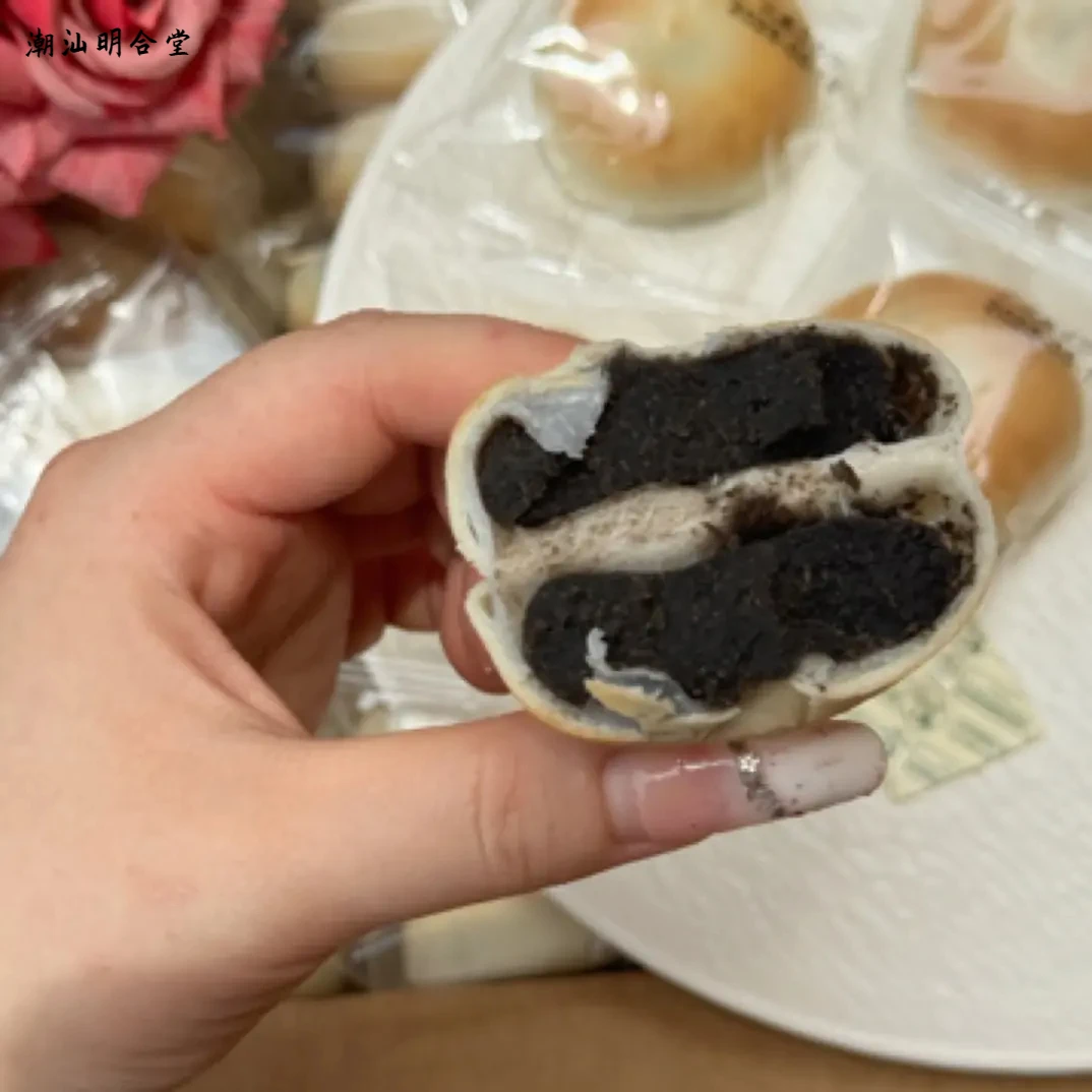 黑豆沙饼黑豆沙传统特产广式饼冰淇淋绿豆味冰淇淋芋泥味网红零食
