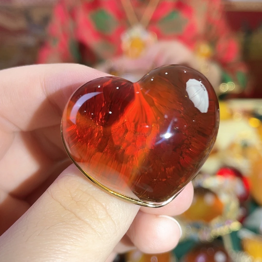 琥珀戒指银S925镀金镶嵌31克