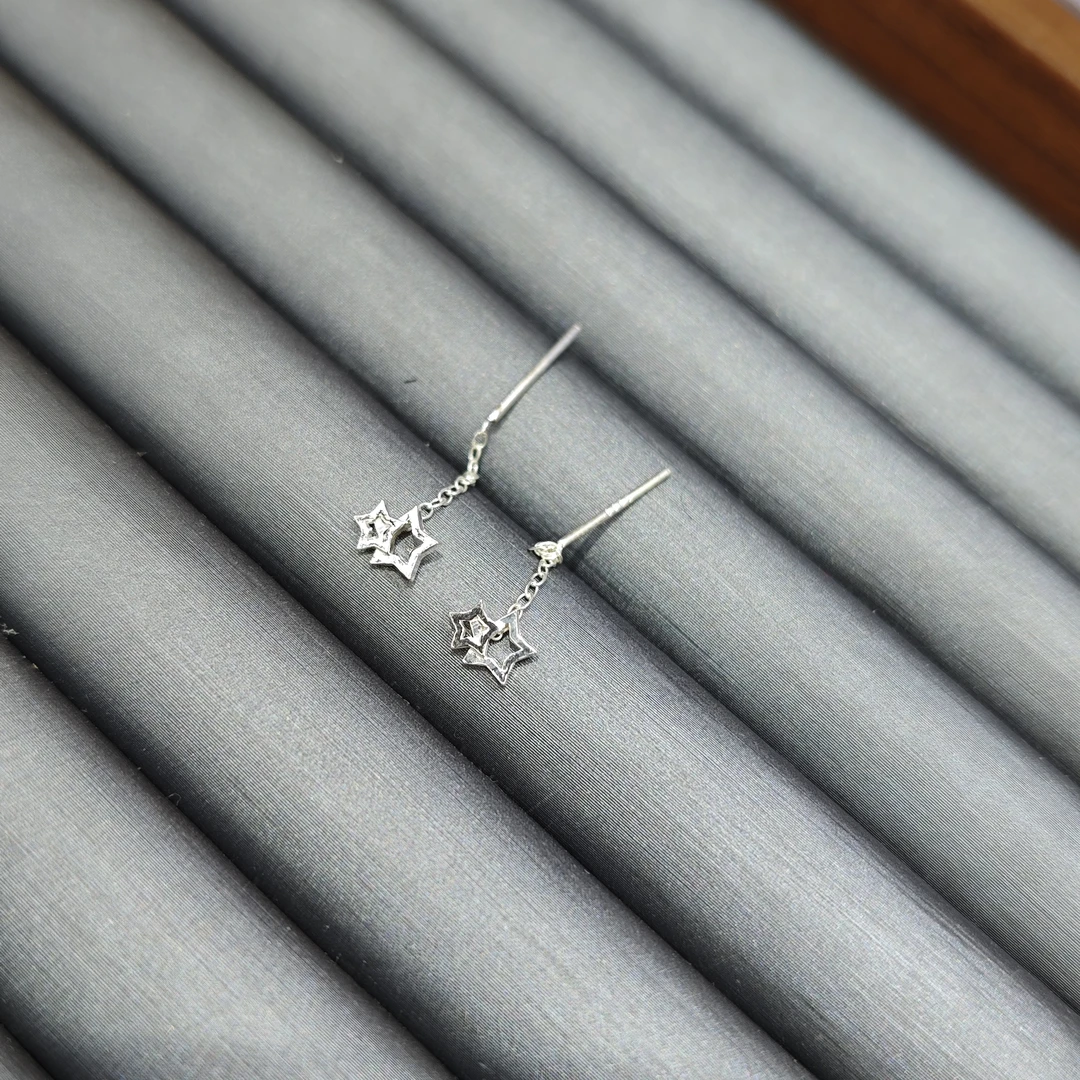 足银银制品 足银星星耳线 5672