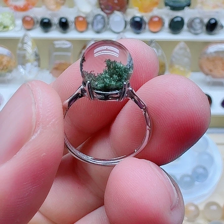 水晶戒指银S925镶嵌戒指