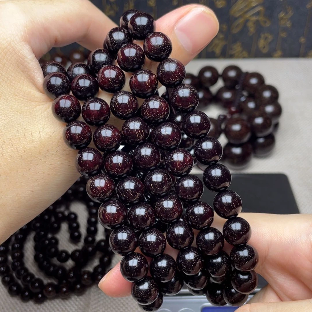 檀香紫檀（小叶紫檀）1.0 108颗 高油密多金星