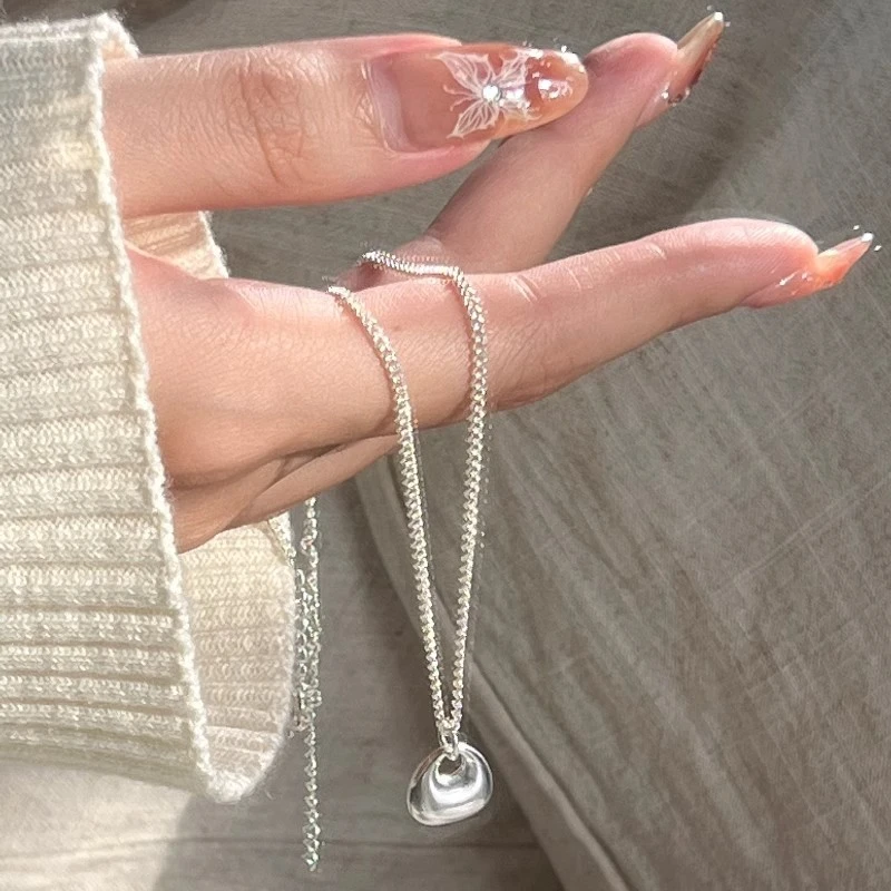 吊坠足银 小胖福秤砣吊坠女士足银项链