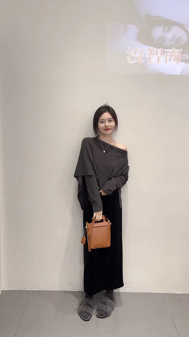 2025秋季新款韩系针织披肩长袖T恤半身裙一整套慵懒巨好看三件套