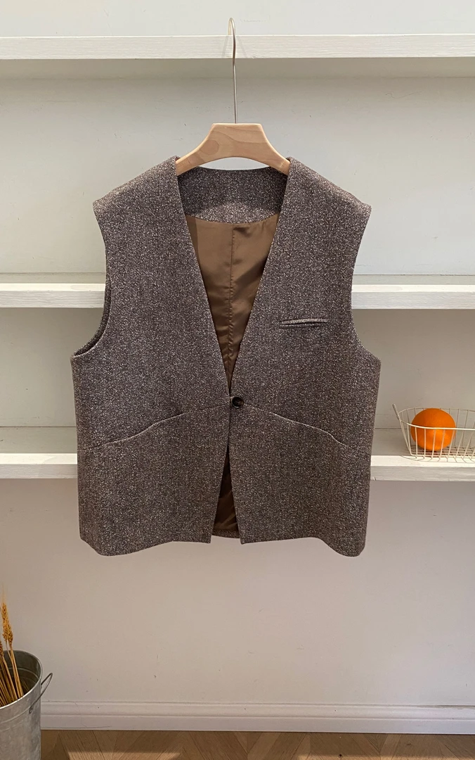 【杭州S姐 精品女装】毛呢马甲06139