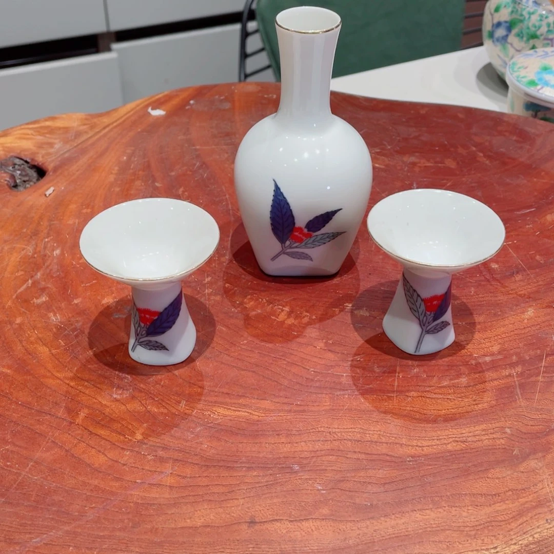 瓷片深川俩杯一壶