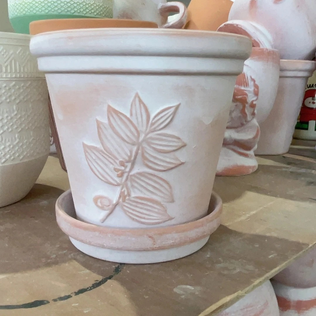 红陶带托复古枫叶16-14