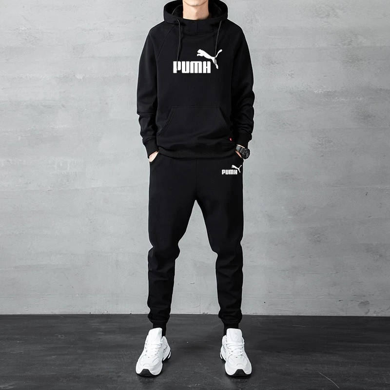 【官方推荐】秋季潮牌休闲运动服套装新款时尚连帽卫衣束脚裤两件套