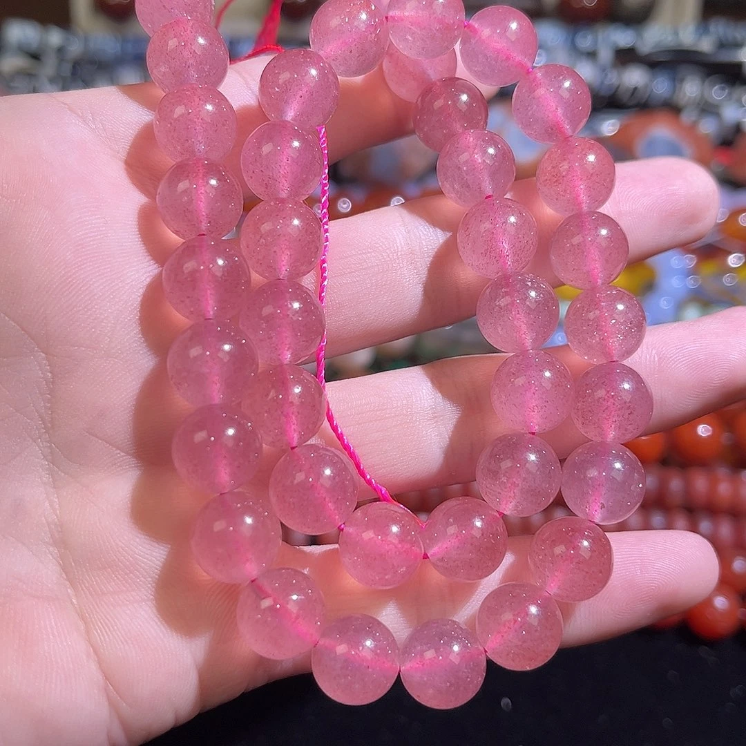 珠宝半成品未镶嵌水晶草莓晶卡10mm