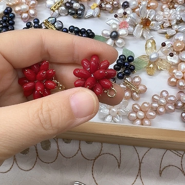 淡水珍珠发饰银S925镶嵌