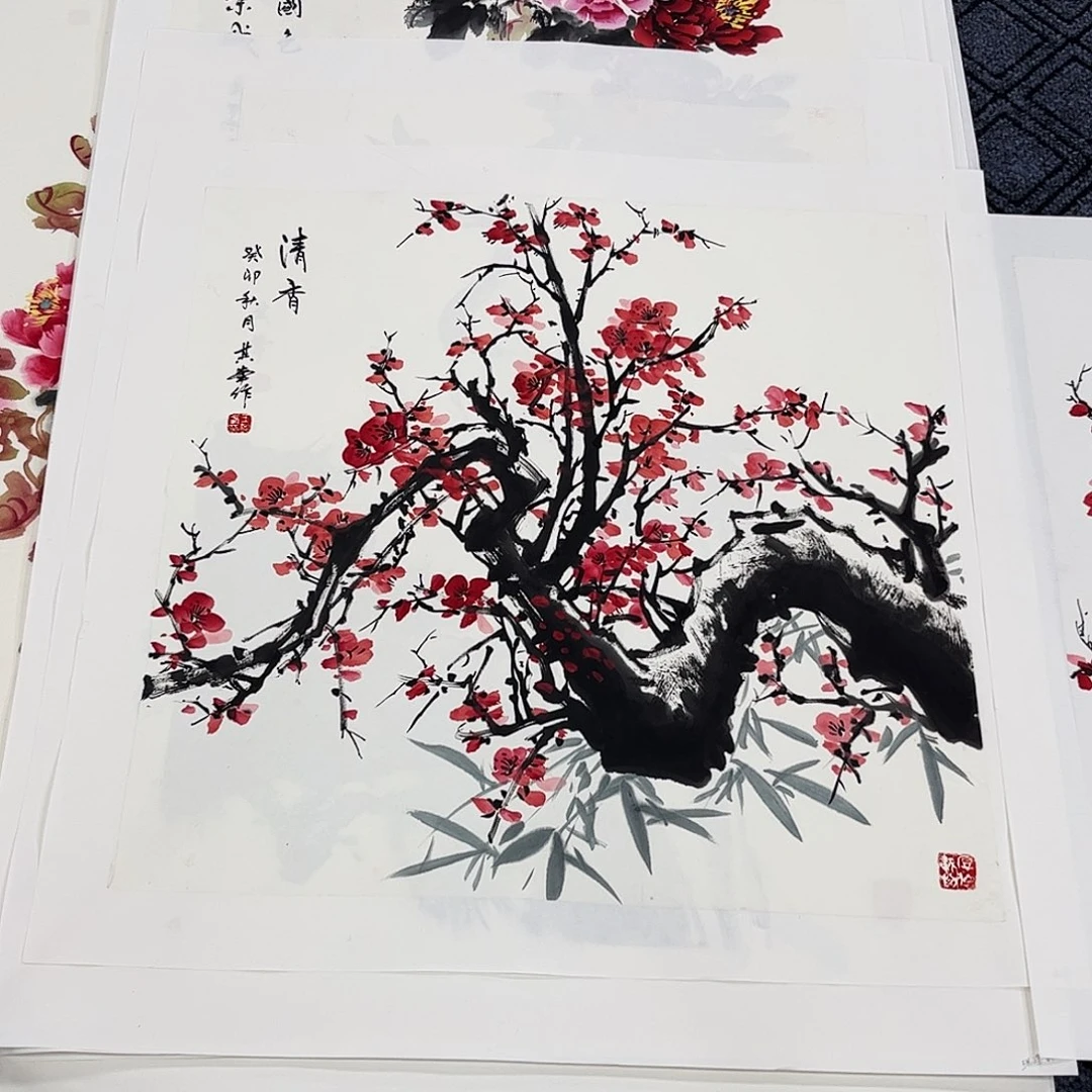 A***a国画王琪峰老师四尺斗方花鸟奇