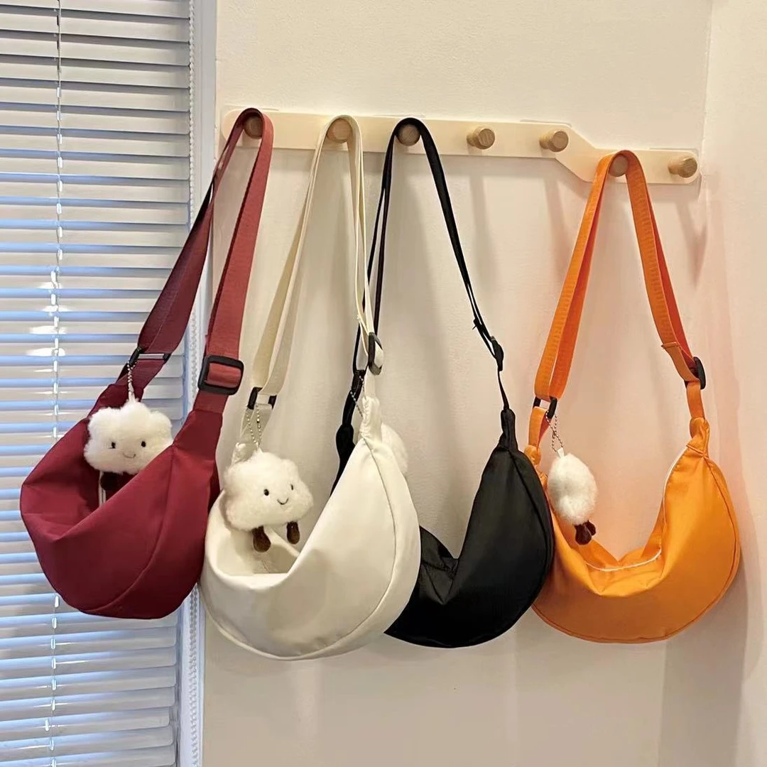 饺子包女日系ins百搭斜挎包休闲大容量牛津包学生上课通勤单肩包