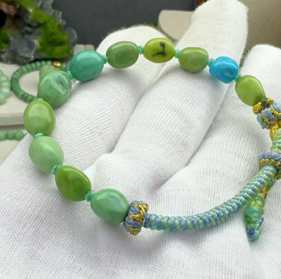 菜籽黄绿松石九大色系手串