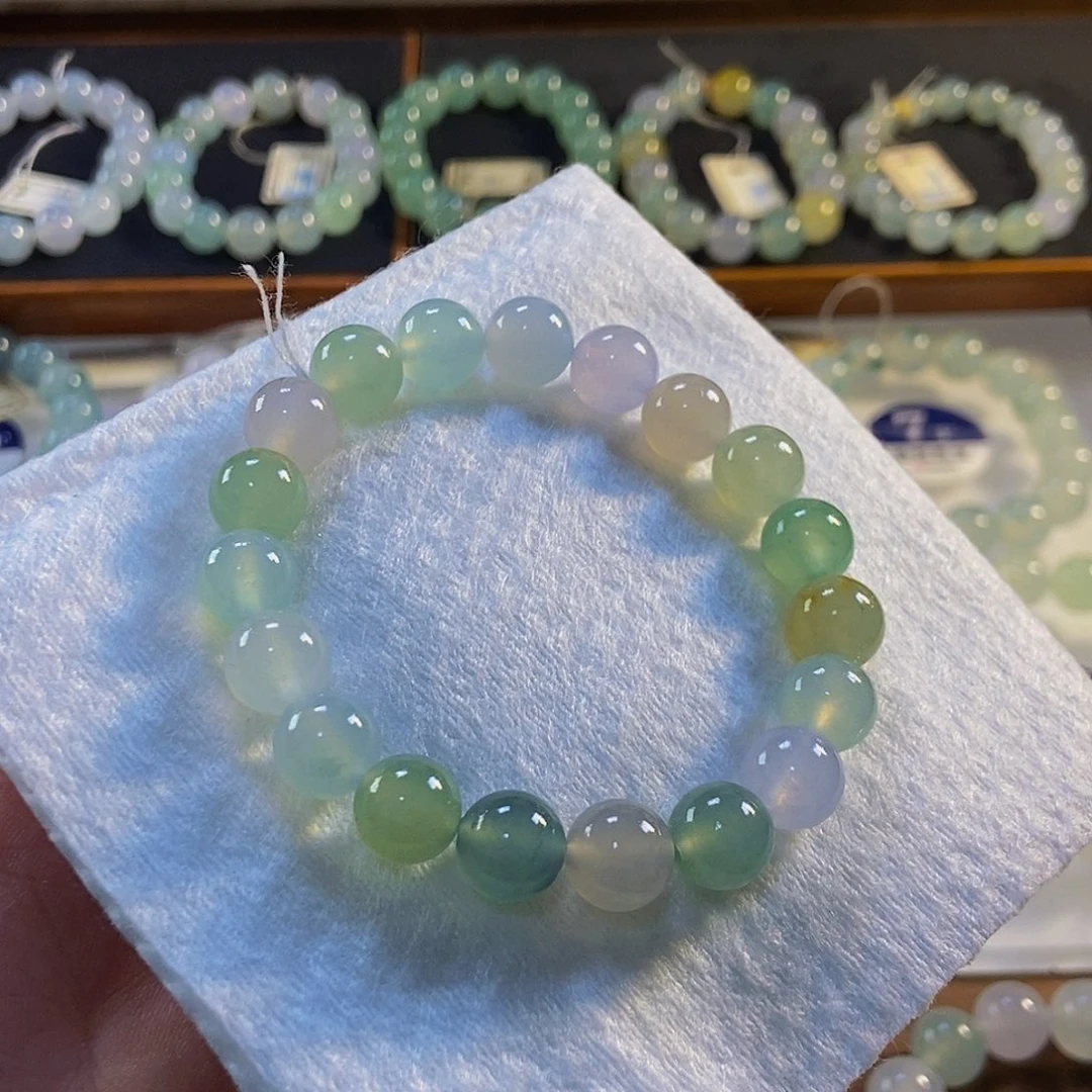 定制翡翠未镶嵌翡翠手串卡9.8