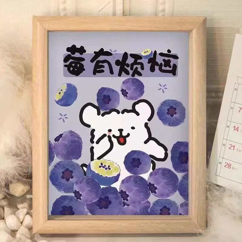 线条平安喜乐中国风卡通相框摆件饰品送朋友同学生日礼物装饰玻璃