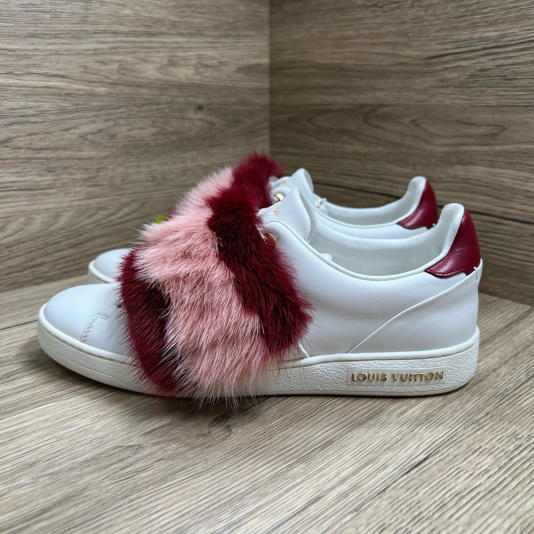 95新 LouisVuitton/路易威登 毛毛魔术贴小白鞋 36.5码/95新/7500