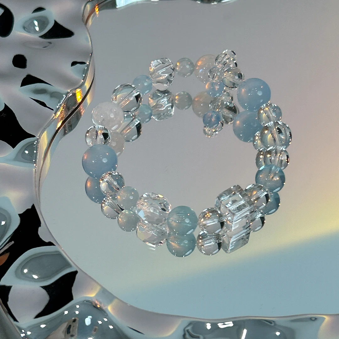 【冰岛】海蓝宝白水晶小众设计