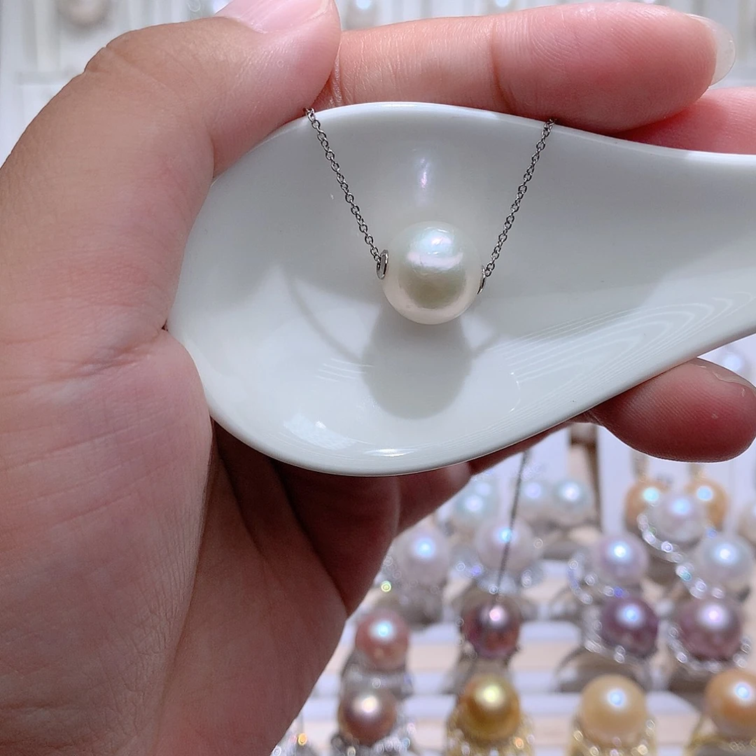 吊坠(赠链)银S925镶嵌淡水珍珠CC12.2mm