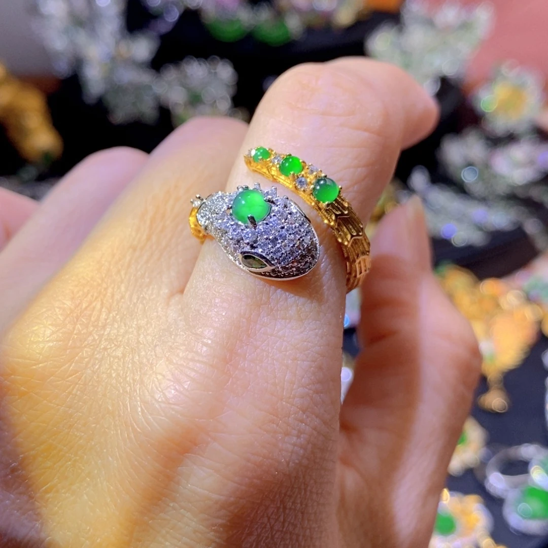 翡翠银S925镶嵌颈饰天然翡翠