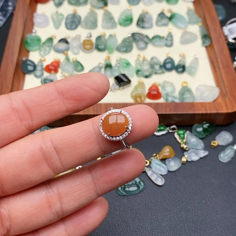 【闪购商品】翡翠戒指银S925镶嵌戒指