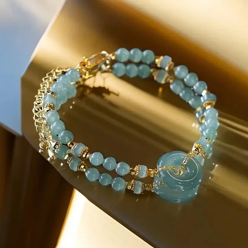 【巧玲专属】蓝水翡翠平安扣手链多样性发一件YMX2243